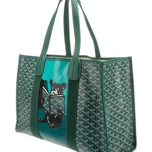 Goyard Teal and Black Bear Tote